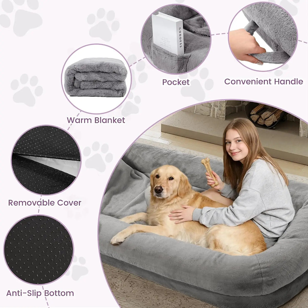 Adult Human Dog Bed Cotton Washable Lounge Bed Sofa