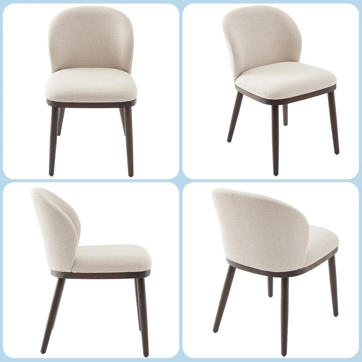 HiMISS Modern Upholstered Dining Chairs With Ergonomic Back Support