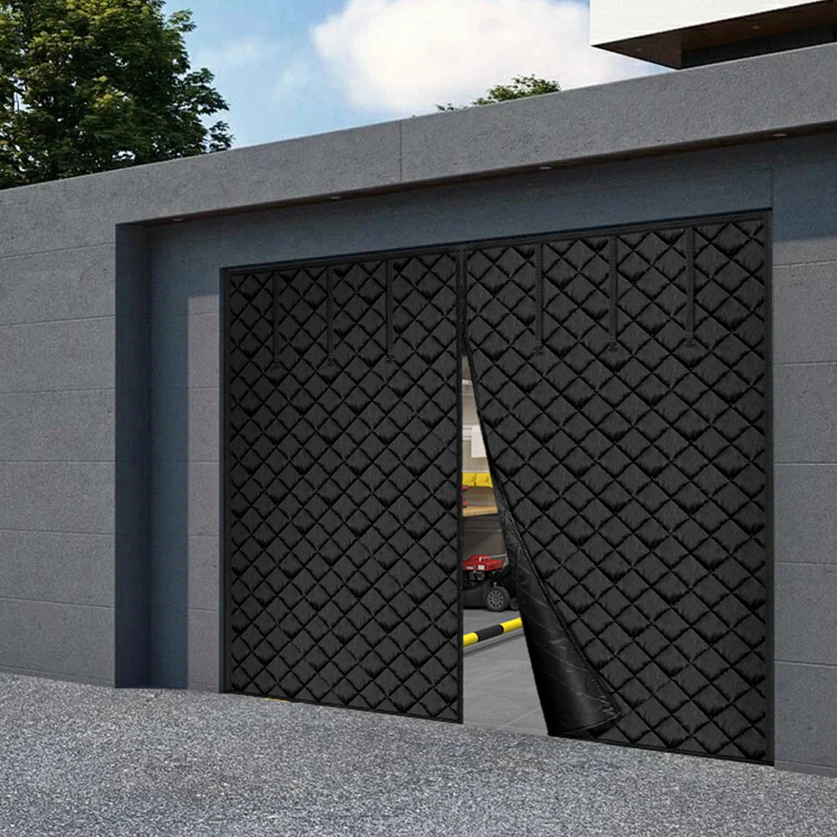 Magnetic Thermal Insulated Garage Door Screen With 300D Oxford Fabric
