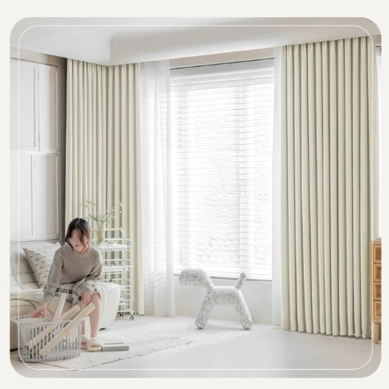 Modern French Chenille Velvet Blackout Curtains For Living Room