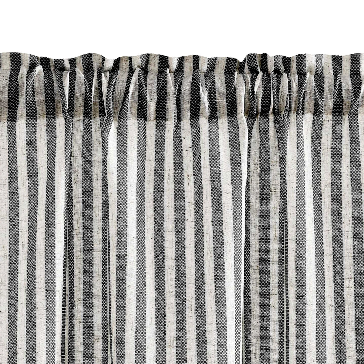 Jinchan Faux Linen Striped Cafe Curtains Rod Pocket Light Filtering