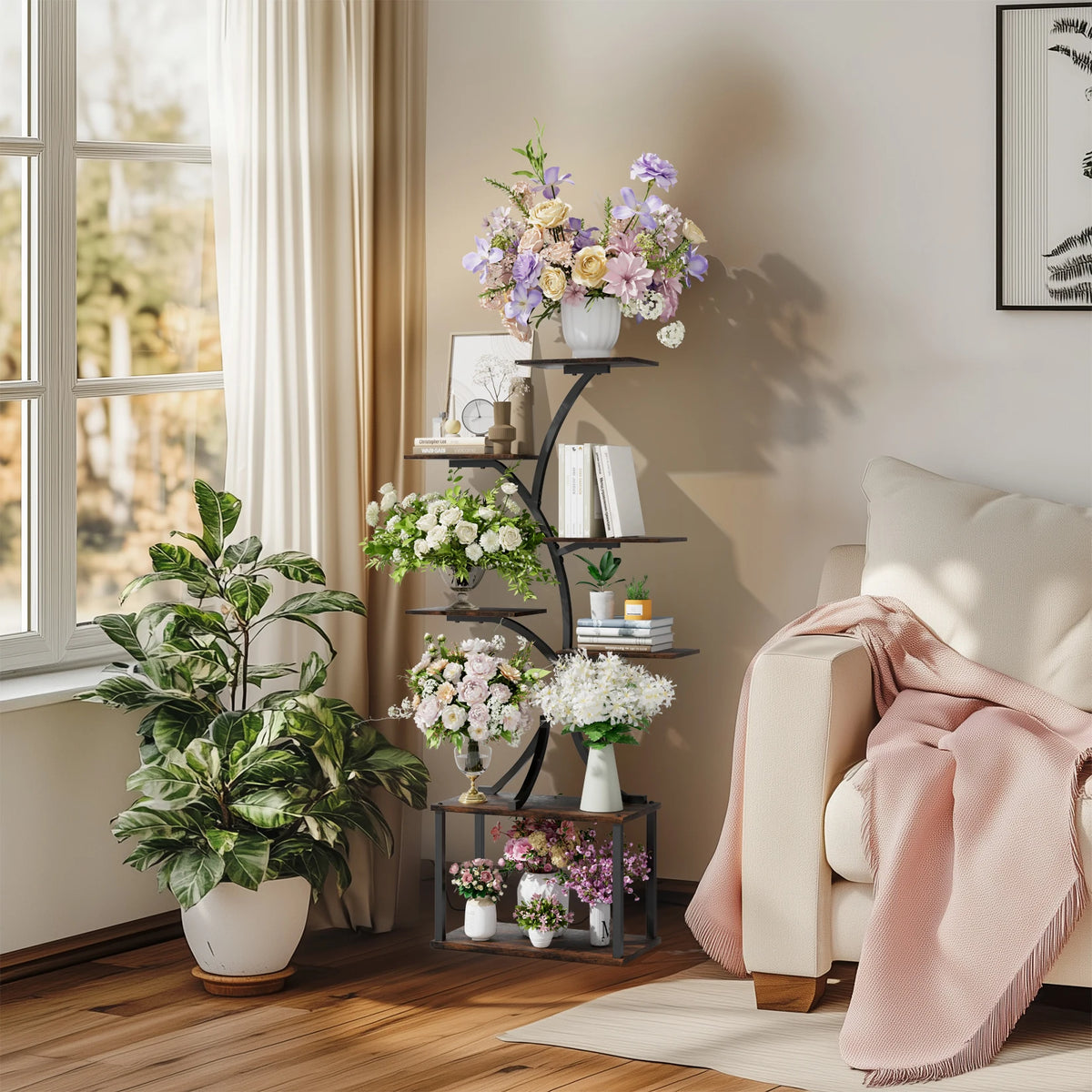 Wisfor 7 Tier Metal Tree Indoor Plant Stand Organizer