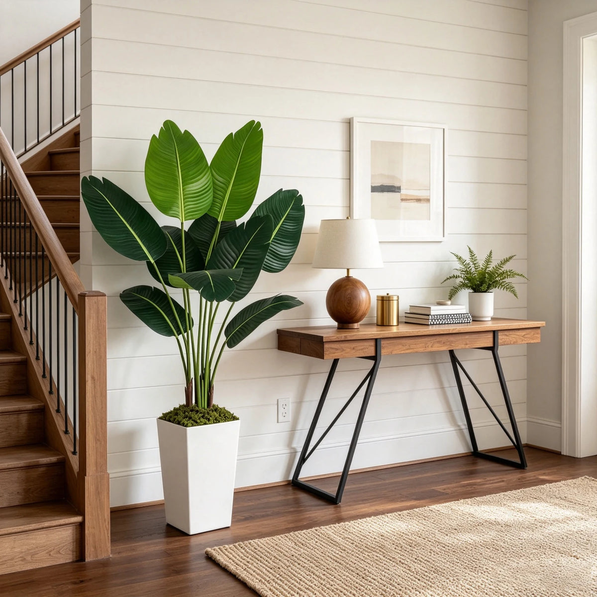Olitree Faux Bird Of Paradise Potted Tree For Indoor Home Decor