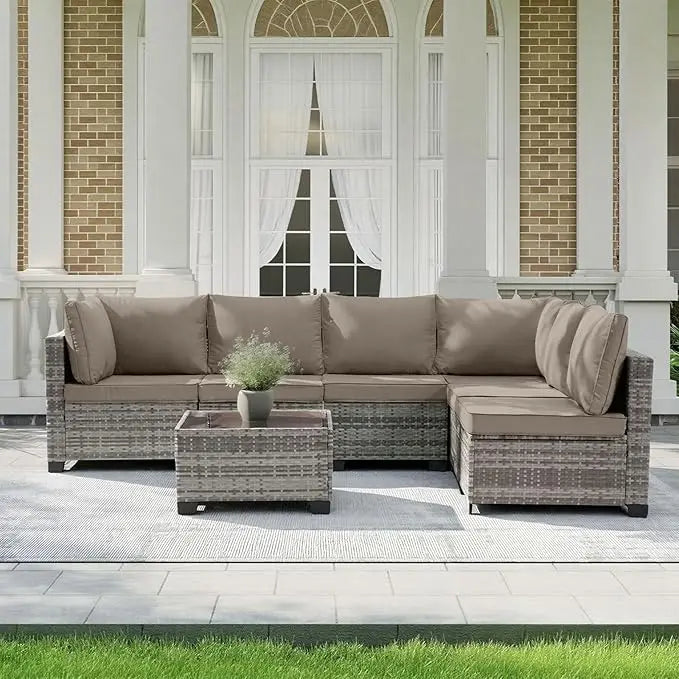 All Weather Outdoor Patio Furniture Set With Rattan Wicker Frame