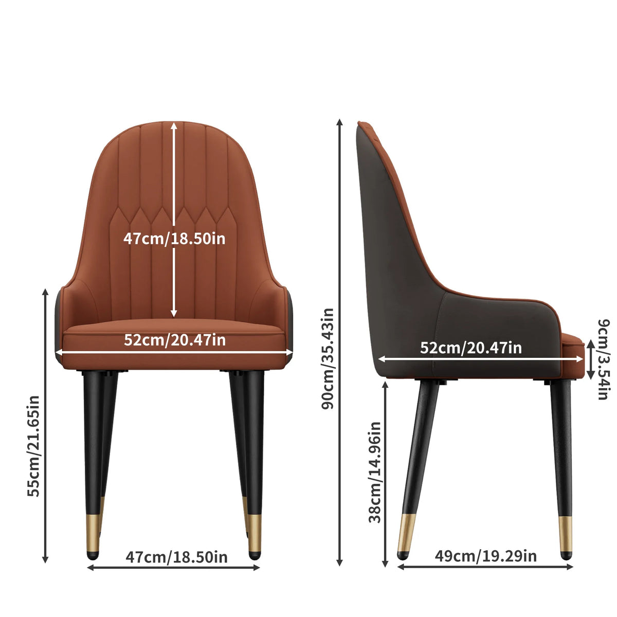 Modern Upholstered Dining Chairs With Metal Legs And Cushions