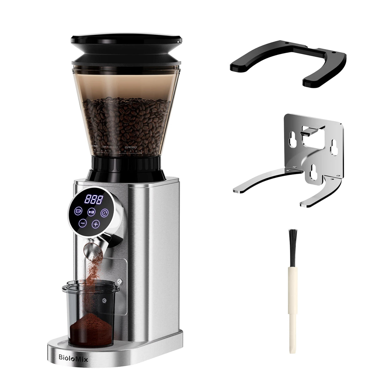 Biolomix Electric Conical Burr Coffee Grinder With Adjustable Settings