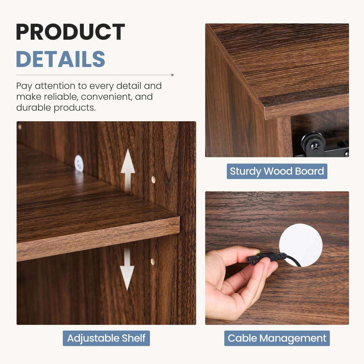 MCQ Modern Wood Storage TV Media Console Cabinet Unit