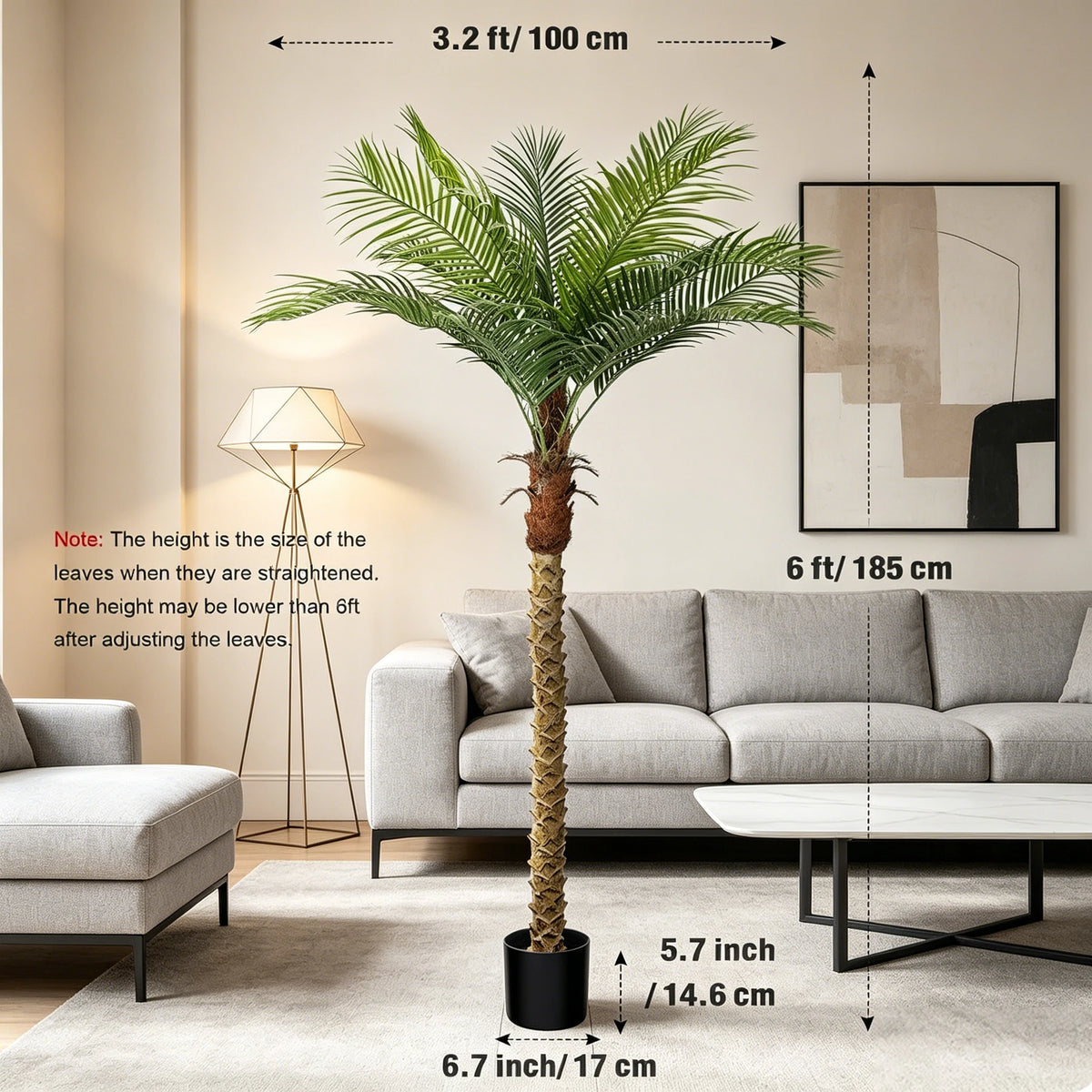 Olitree Artificial Faux Palm Tree Indoor Outdoor Home Decor