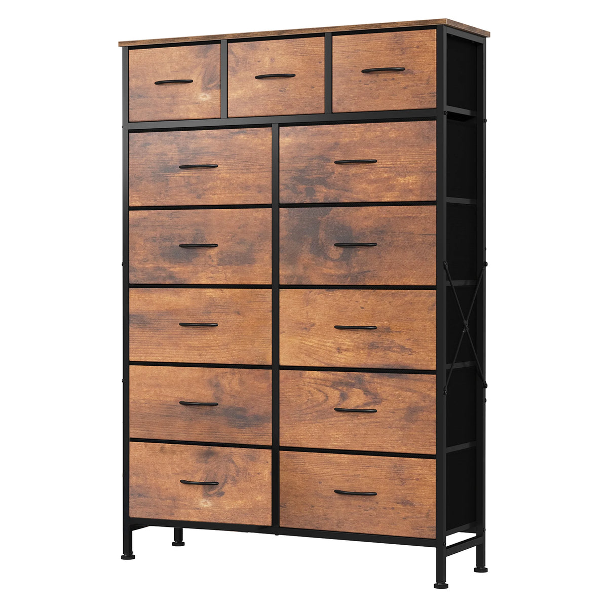 JHK Modern Fabric Drawers Dresser Steel Frame Cabinet