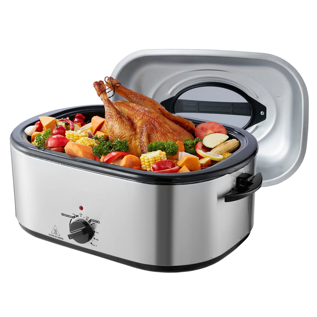SucceBuy Electric Roaster Oven With Self Basting Lid Defrost Feature