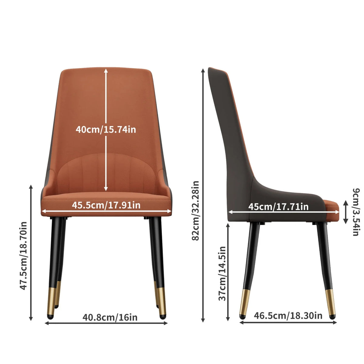 Modern Upholstered Dining Chairs With Metal Legs And Cushions
