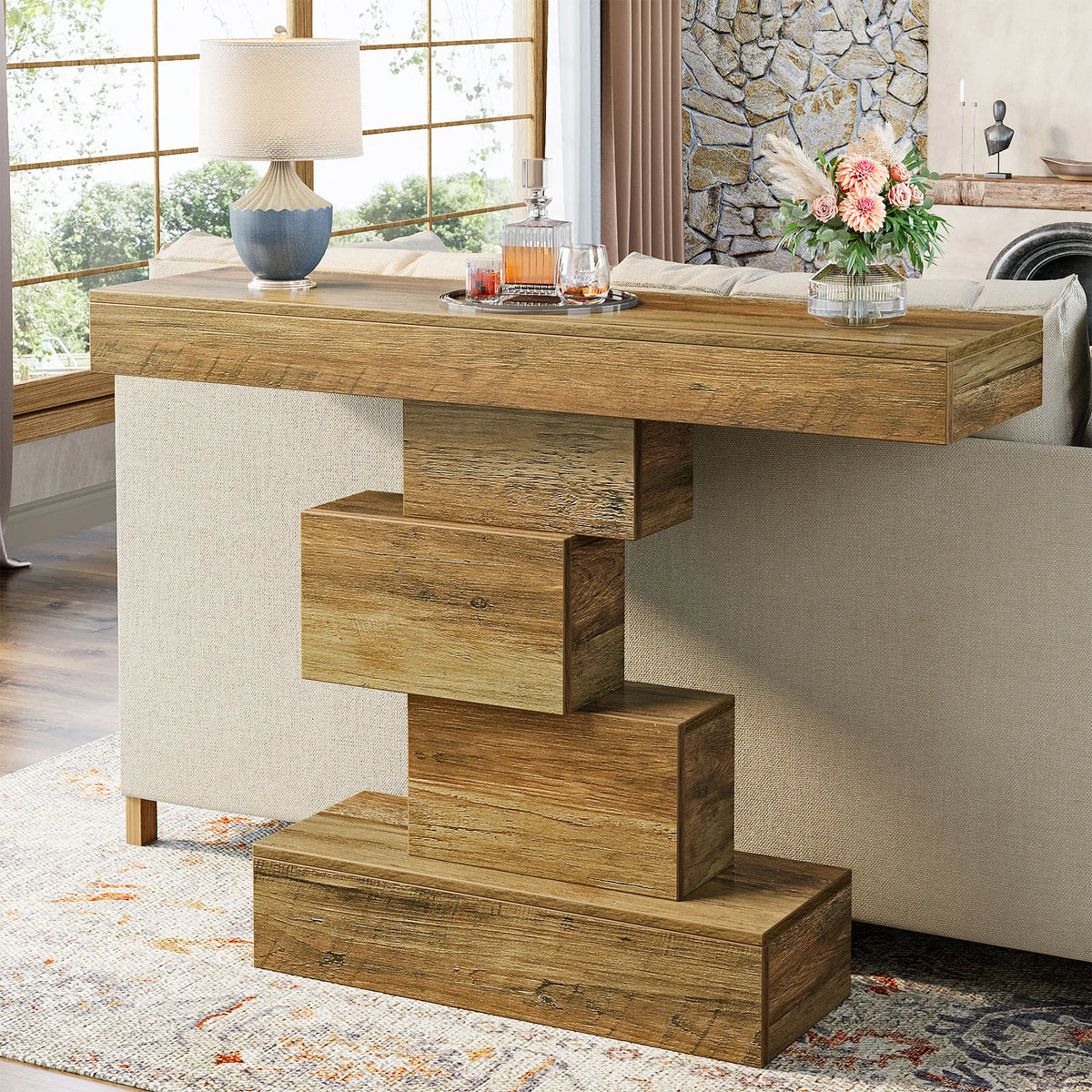 Tribesigns Farmhouse Console Table For Living Room Home Decor