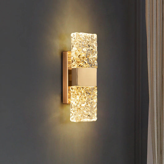 BleakNight Modern Ripple Glass LED Wall Lamp for Home Decor