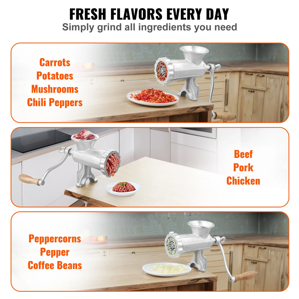 SucceBuy Manual Heavy Duty Cast Iron Meat Grinder Table Clamp