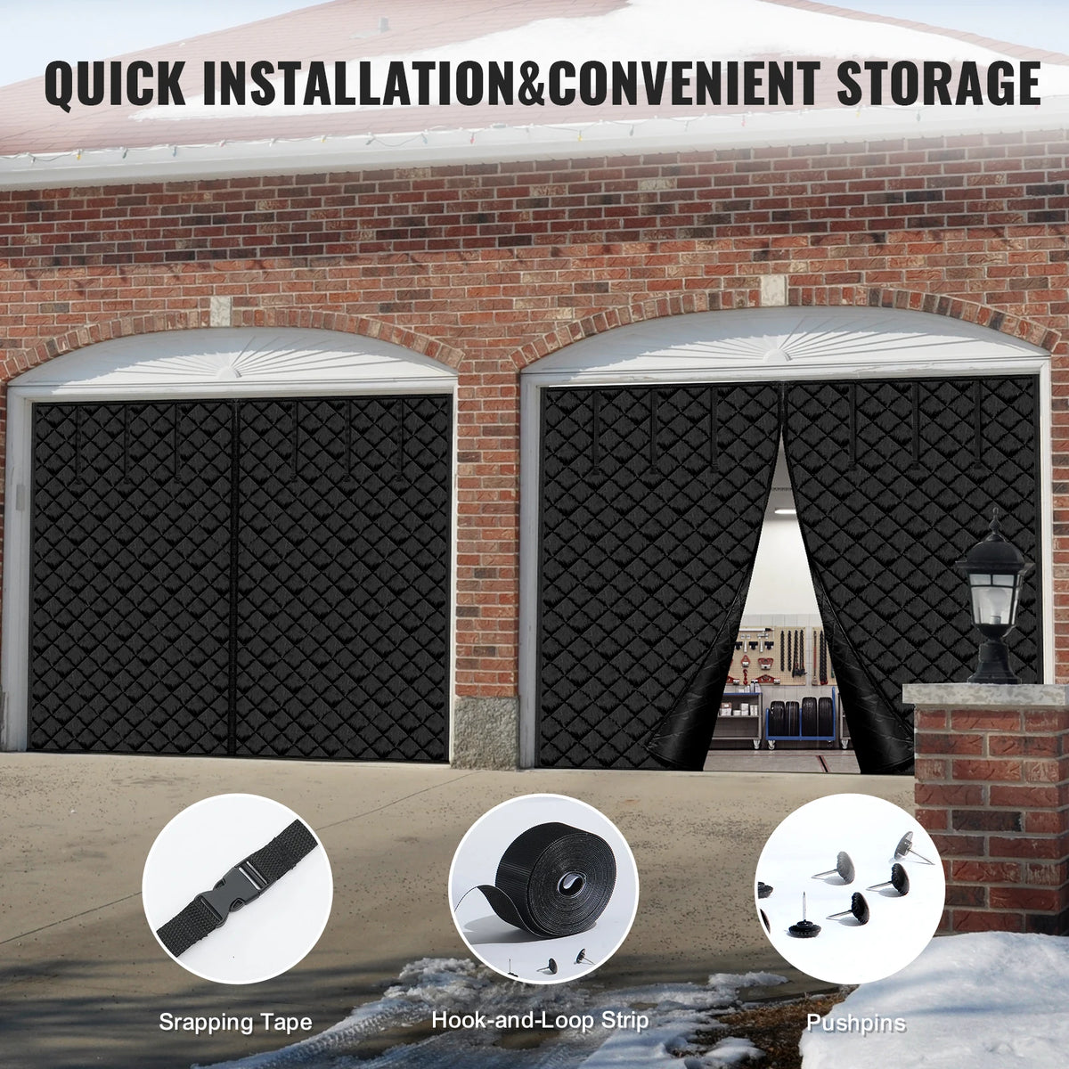 Magnetic Thermal Insulated Garage Door Screen With 300D Oxford Fabric