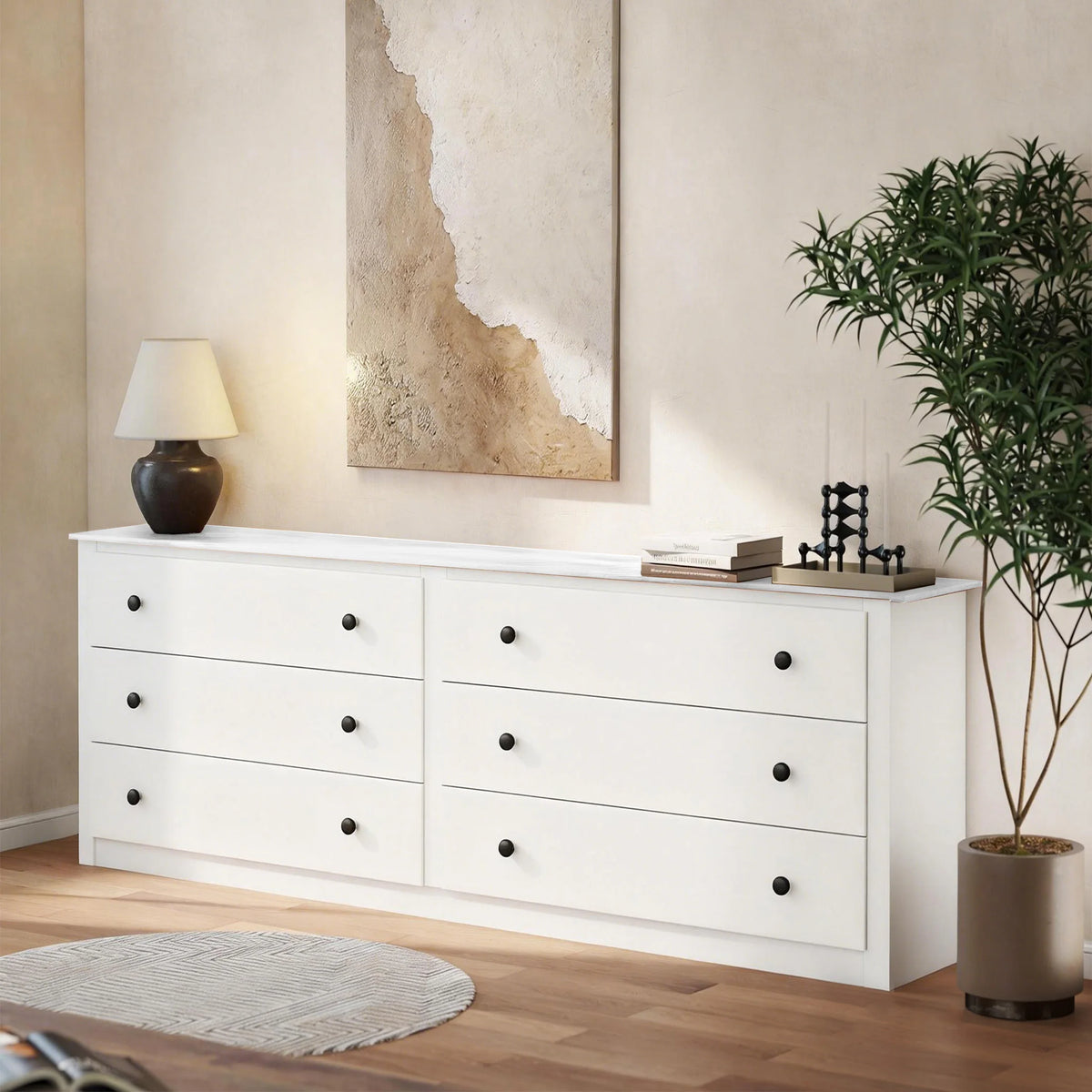 JHK Modern Wood Chest of Drawers Cabinet for Living Room