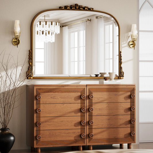 Beautypeak Arched Glass Wall Mounted Vanity Mirror