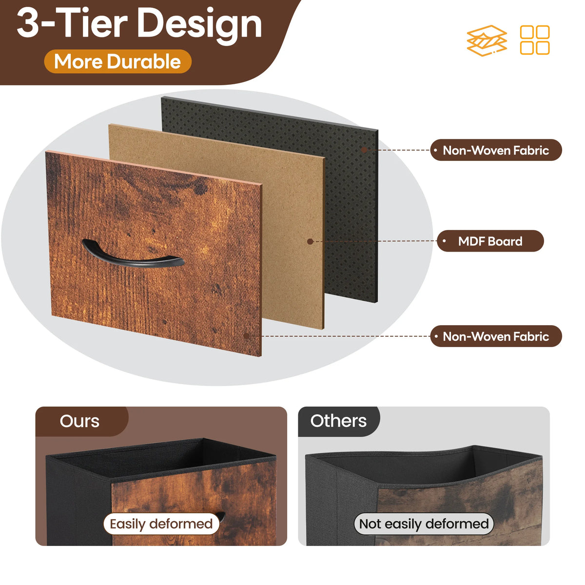 JHK Modern Fabric Drawers Dresser Steel Frame Cabinet