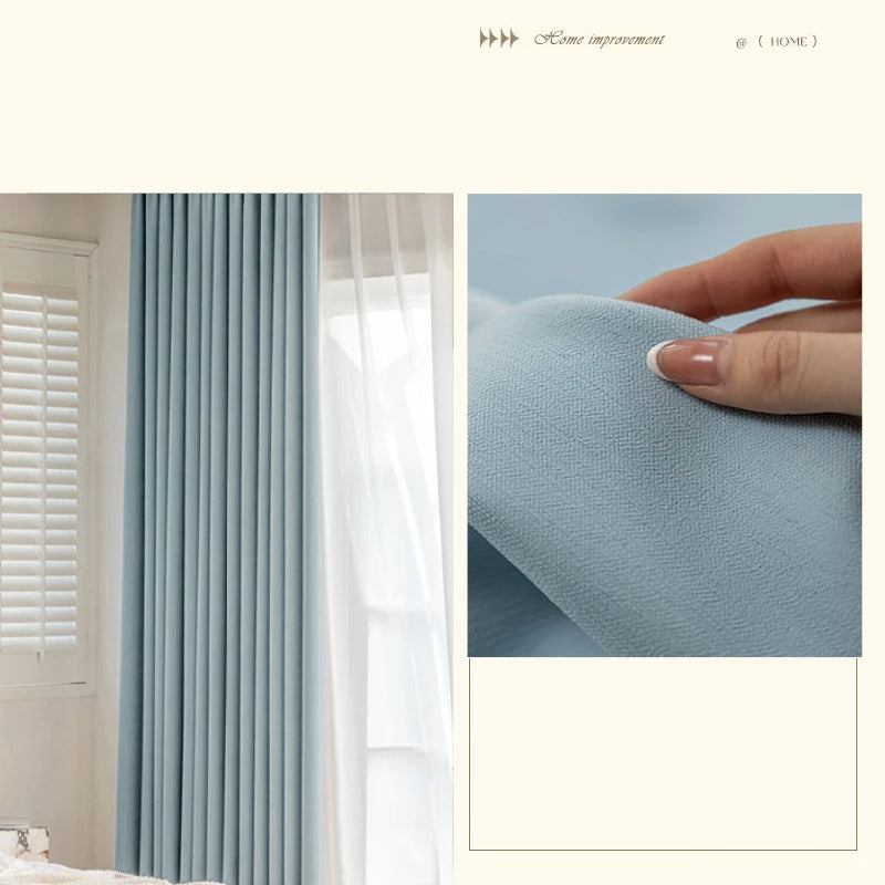 Modern French Chenille Velvet Blackout Curtains For Living Room