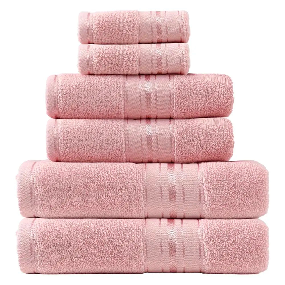 Luxury 6 Piece Cotton Turkish Towel Set For Bathroom