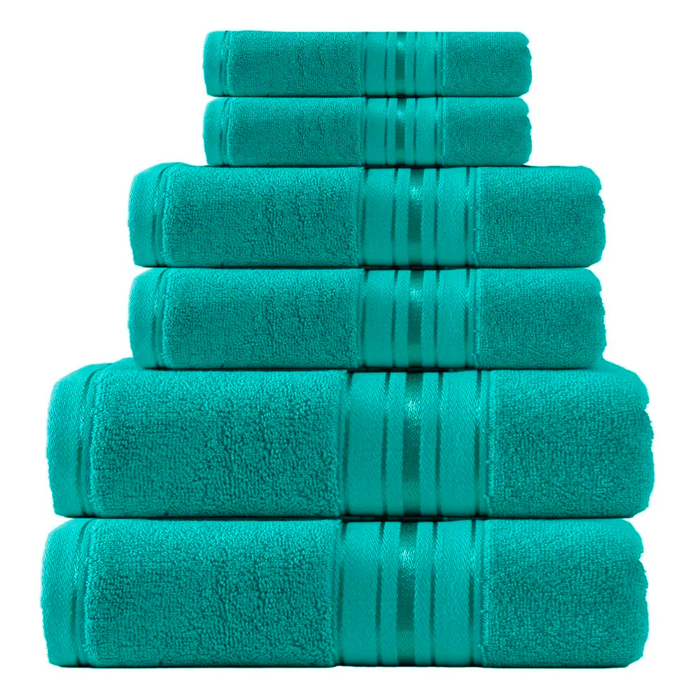 Luxury 6 Piece Cotton Turkish Towel Set For Bathroom