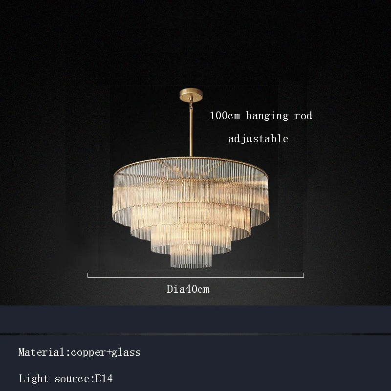Nordic Luxury Glass Chandelier Pendant Light for Living Room Hotel
