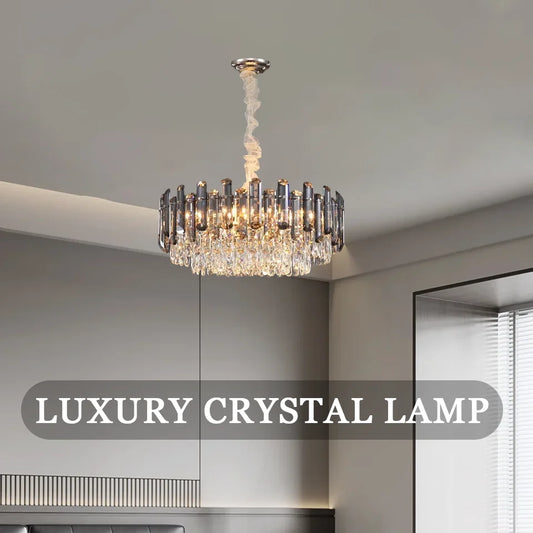 PIBAOGU Modern K9 Crystal Chandelier for Dining and Living Rooms