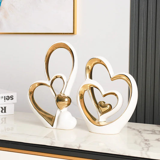 Modern Heart Shaped Ceramic Home Decor Accent For Living Room