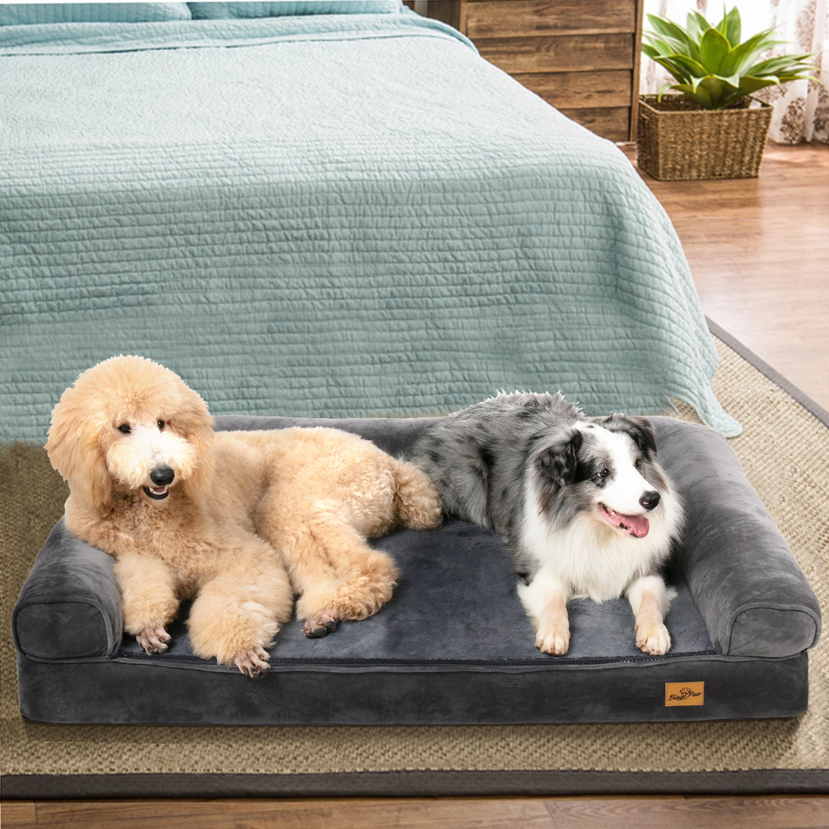 Waterproof Bolster Dog Sofa Bed With Removable Washable Cover