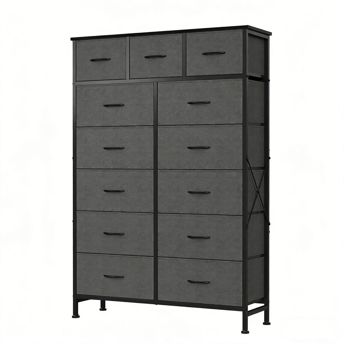 JHK Modern Fabric Drawers Dresser Steel Frame Cabinet