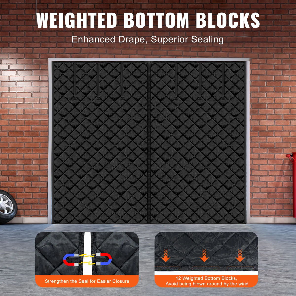Magnetic Thermal Insulated Garage Door Screen With 300D Oxford Fabric