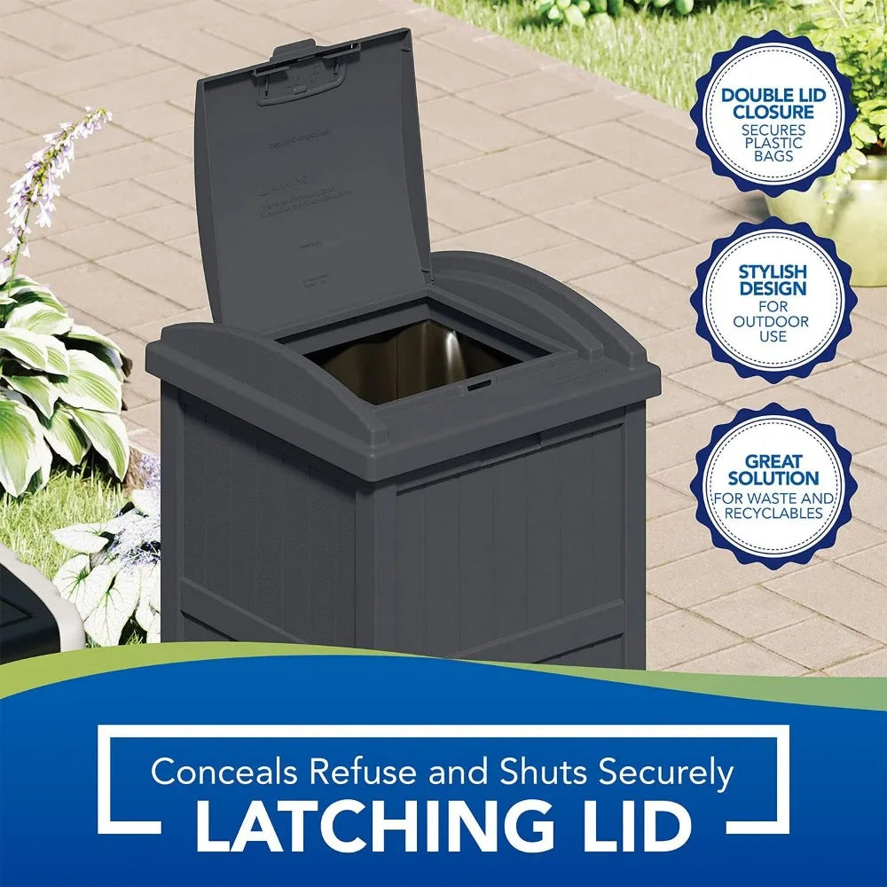 Suncast Outdoor Resin Trash Hideaway Waste Storage Container