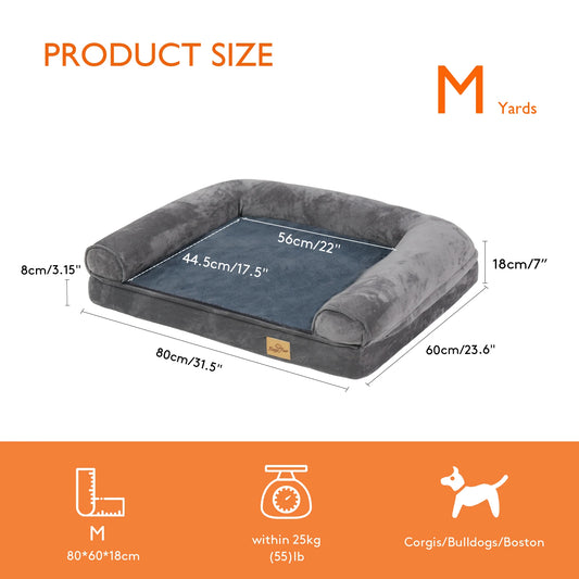 Waterproof Bolster Dog Sofa Bed With Removable Washable Cover