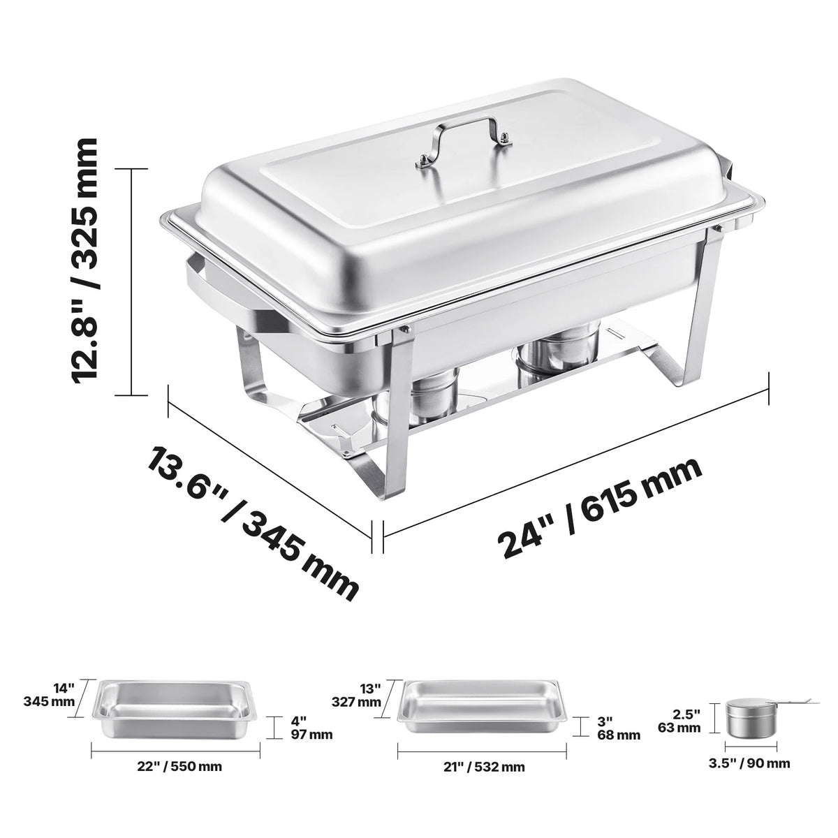 SucceBuy Stainless Steel Chafing Dish Buffet Set Catering Warmer