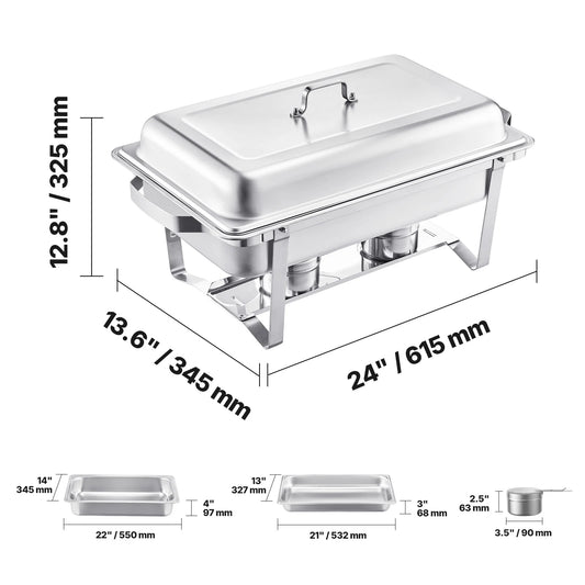 SucceBuy Stainless Steel Chafing Dish Buffet Set Catering Warmer