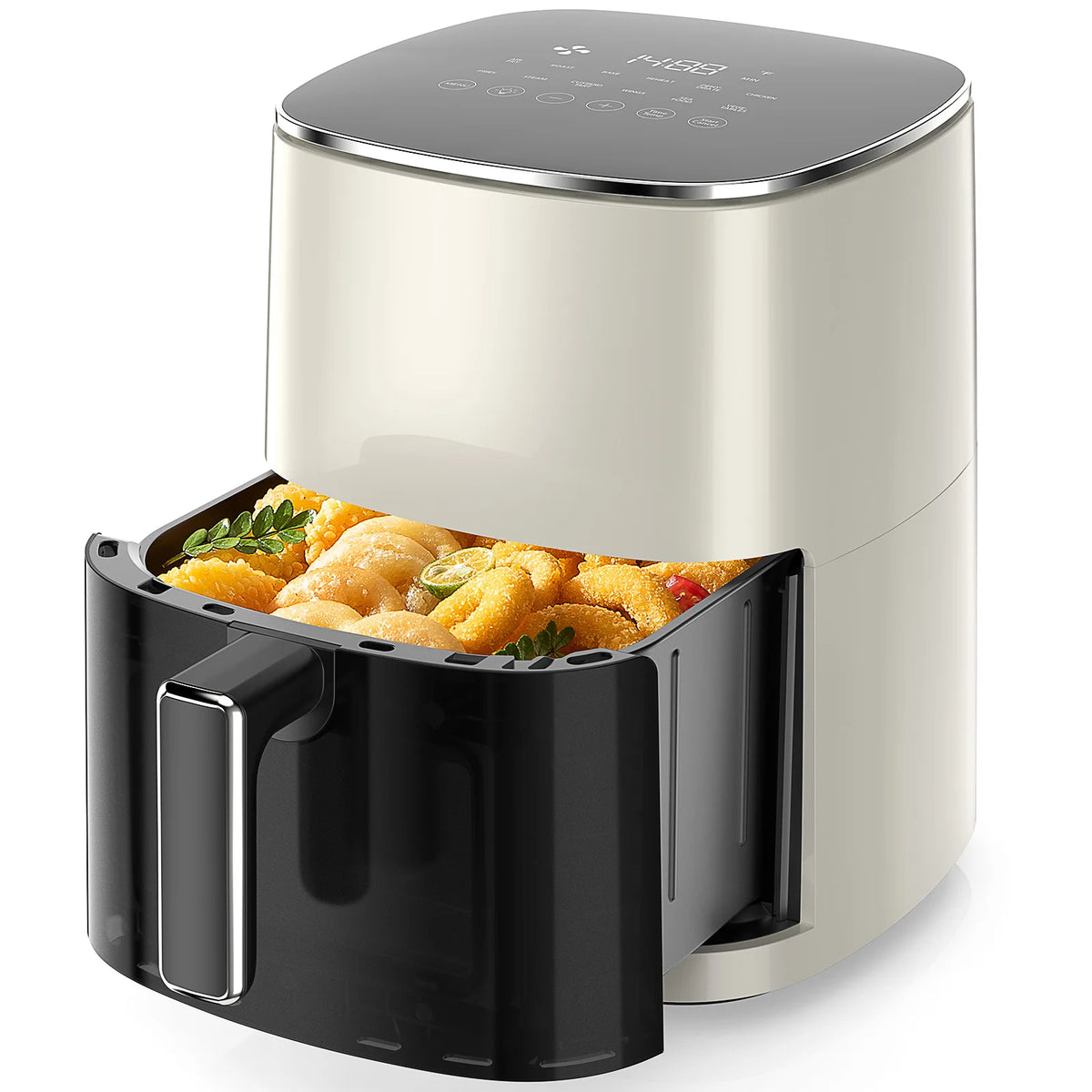 Electric Air Fryer With Viewing Window And Automatic Cooking Settings