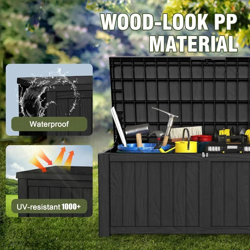 Lockable Waterproof Outdoor Storage Deck Box For Patio Garden Tools