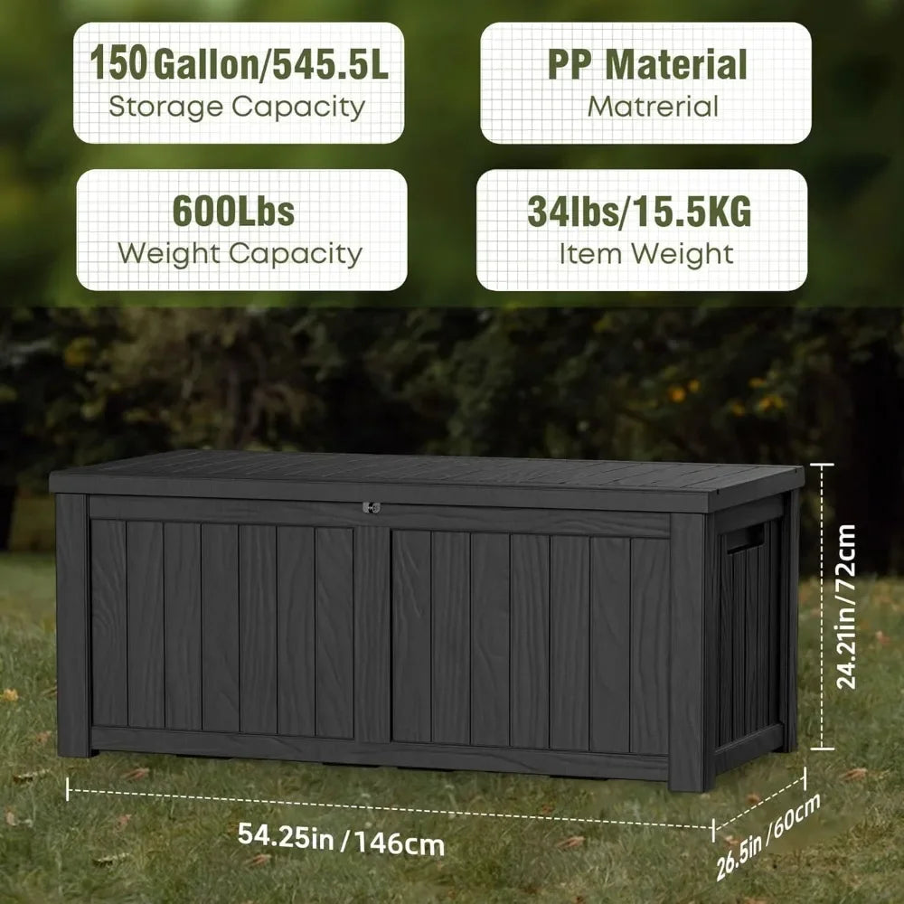 Lockable Waterproof Outdoor Storage Deck Box For Patio Garden Tools