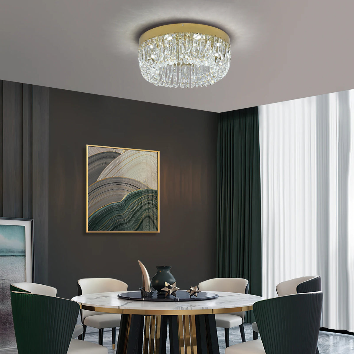 VETRULUS LED Crystal Ceiling Chandelier Light Fixture for Home