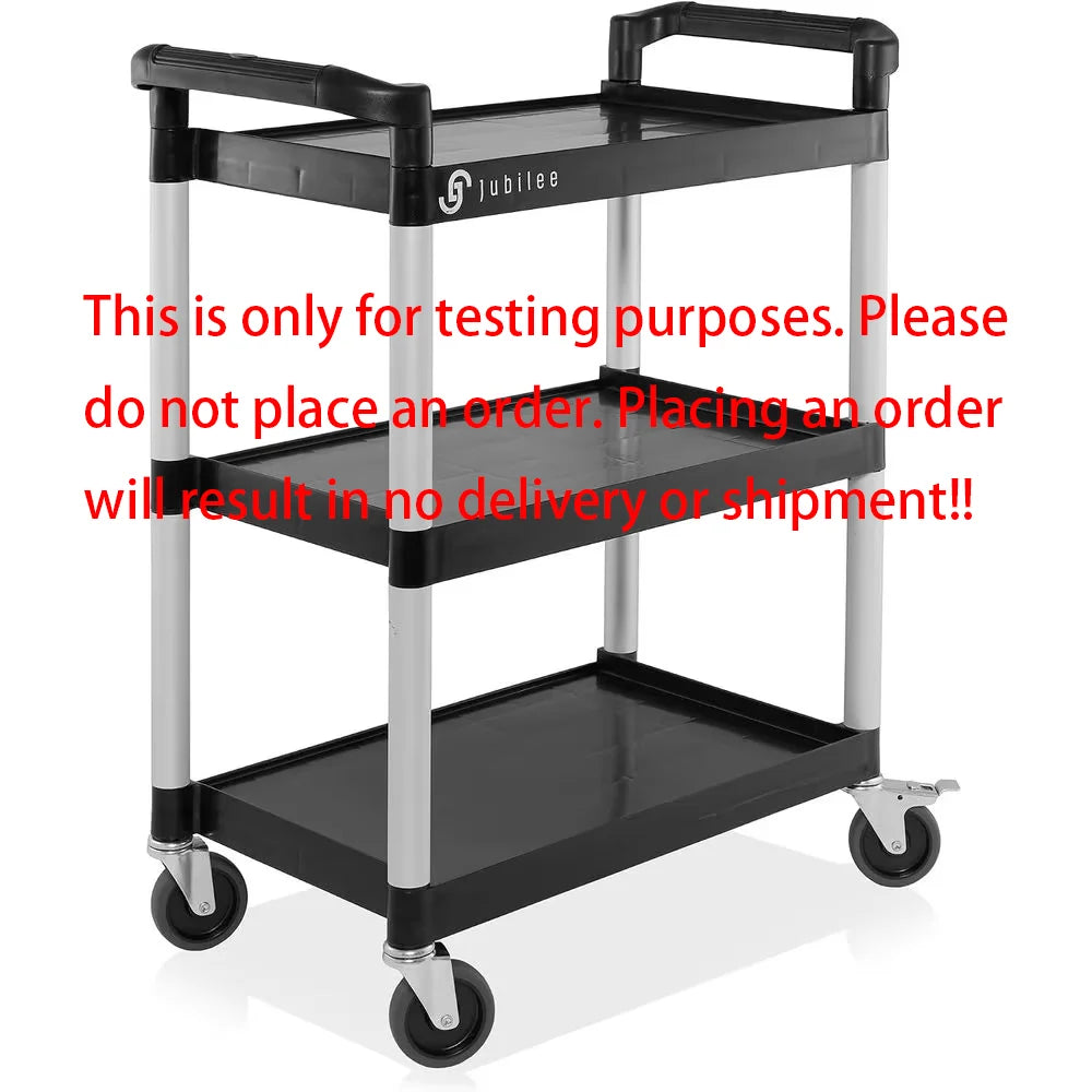Jubilee Commercial Heavy Duty Three Tier Utility Cart With Wheels