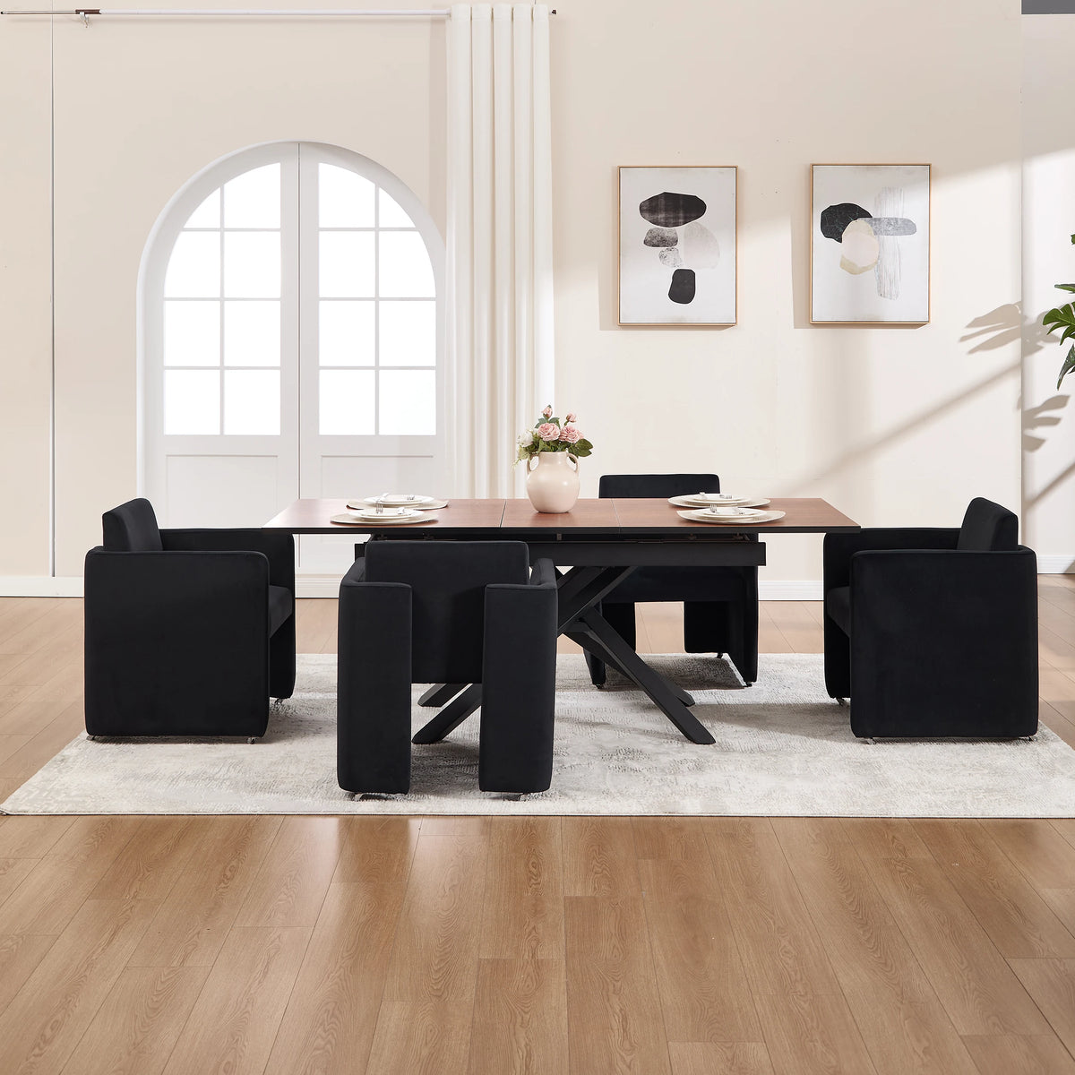 Modern Velvet Upholstered Barrel Chair For Living Room