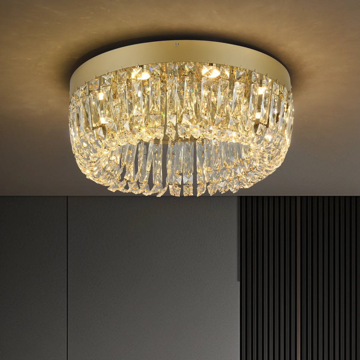 VETRULUS LED Crystal Ceiling Chandelier Light Fixture for Home