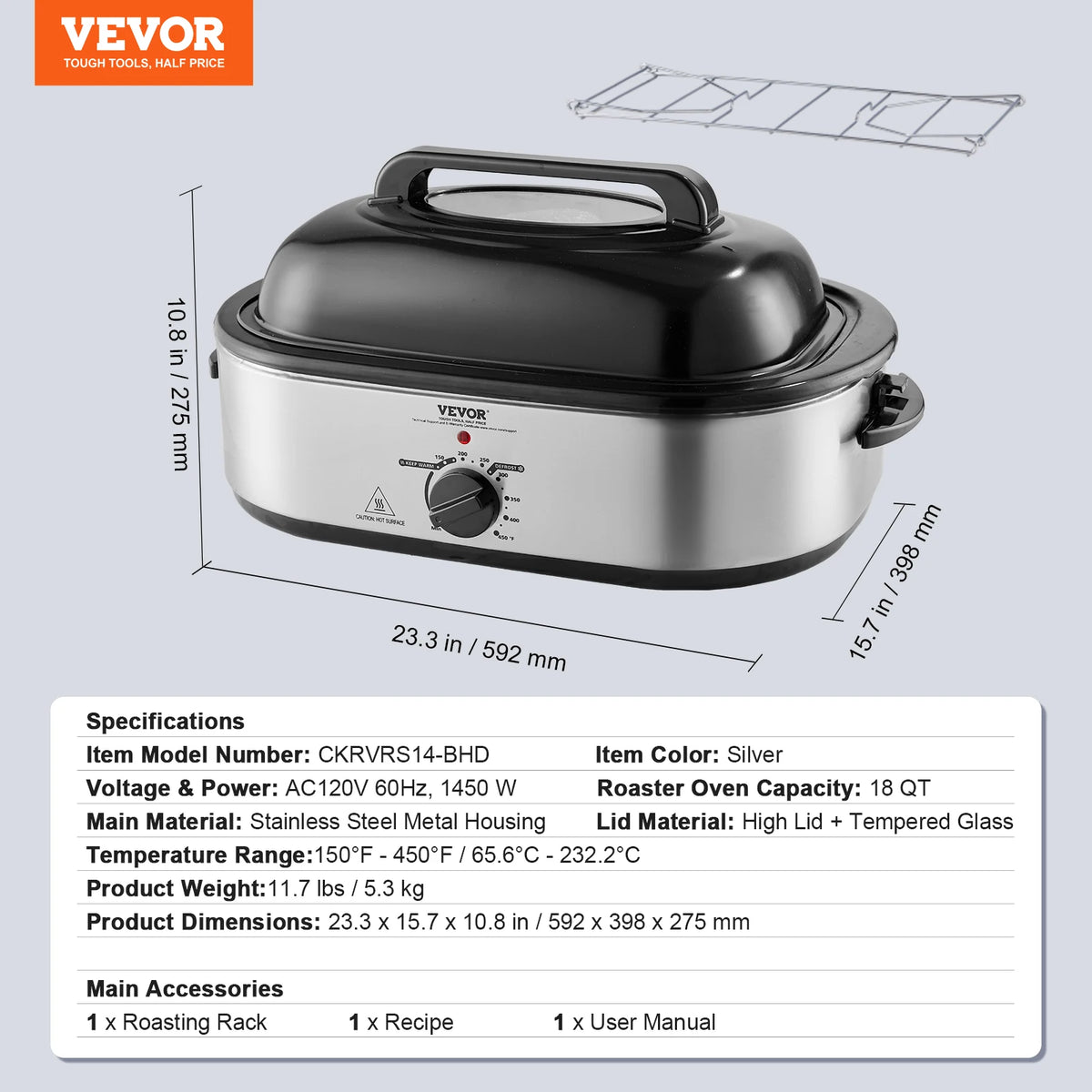 SucceBuy Electric Roaster Oven With Self Basting Lid Defrost Feature