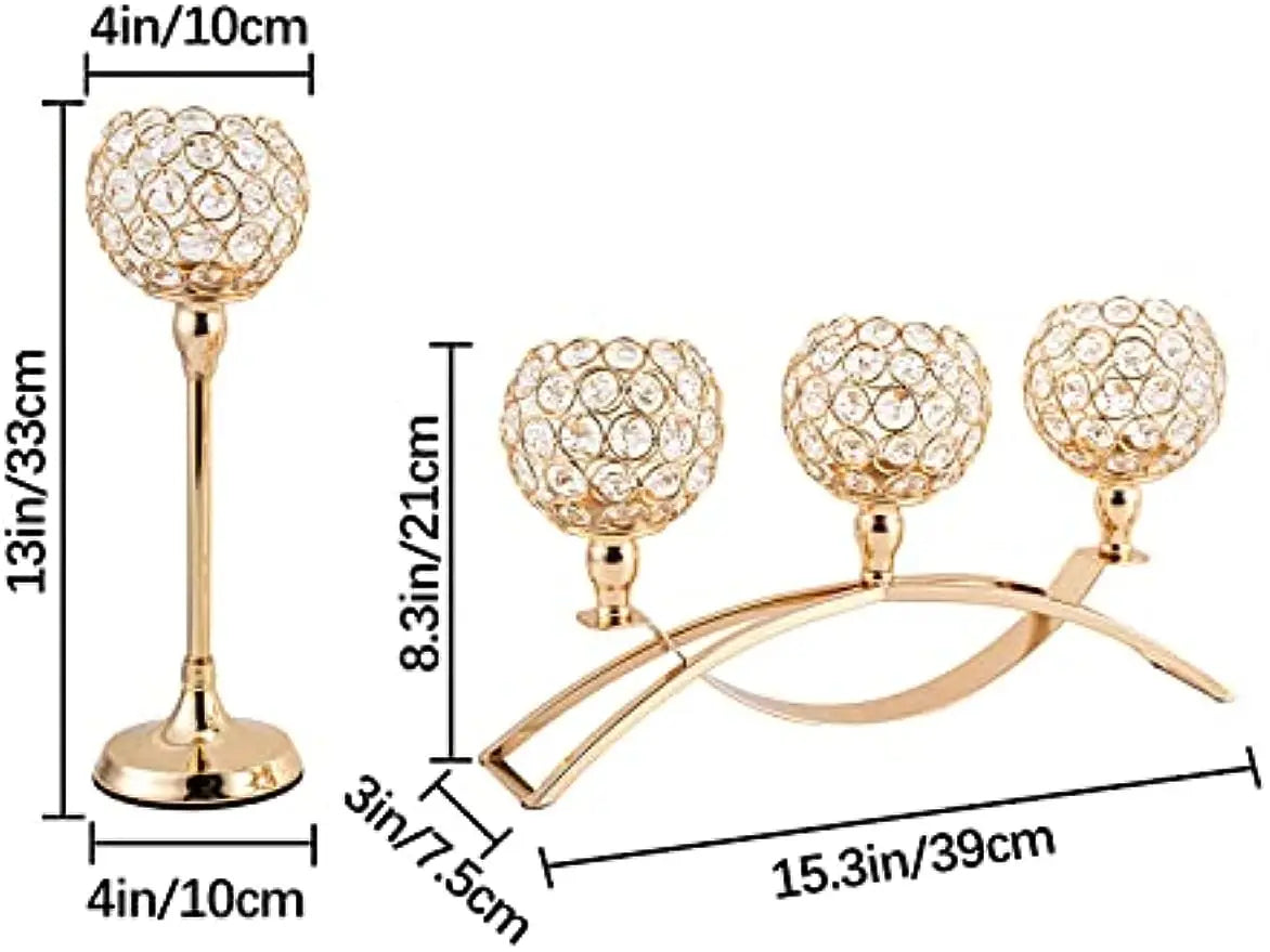 Vincigant Metal Three Arm Candelabra For Table Centerpieces