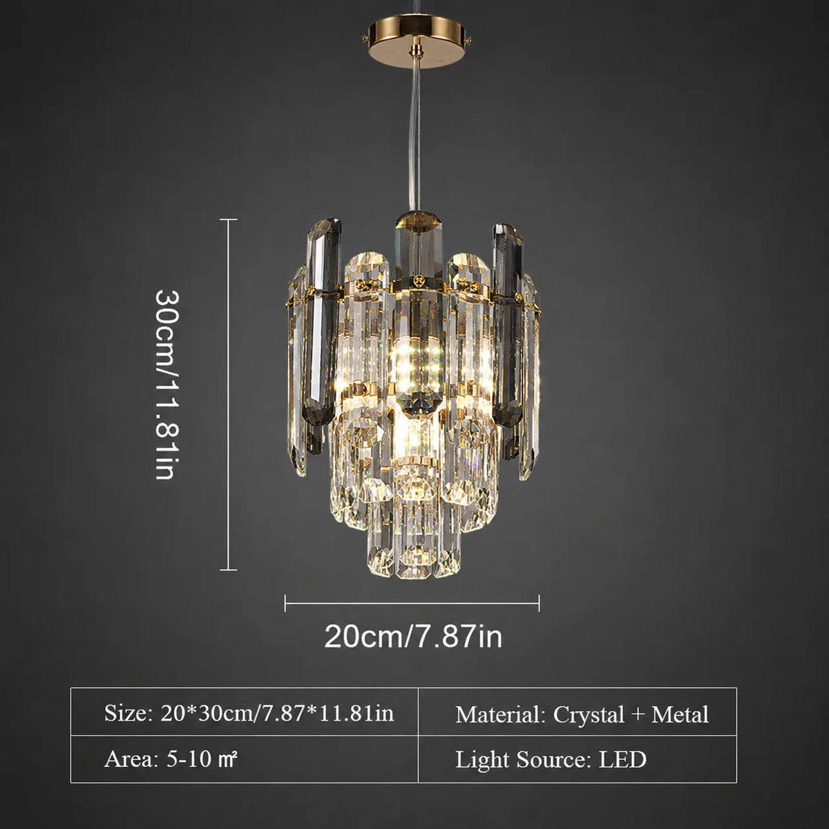 PIBAOGU Modern K9 Crystal Chandelier for Dining and Living Rooms