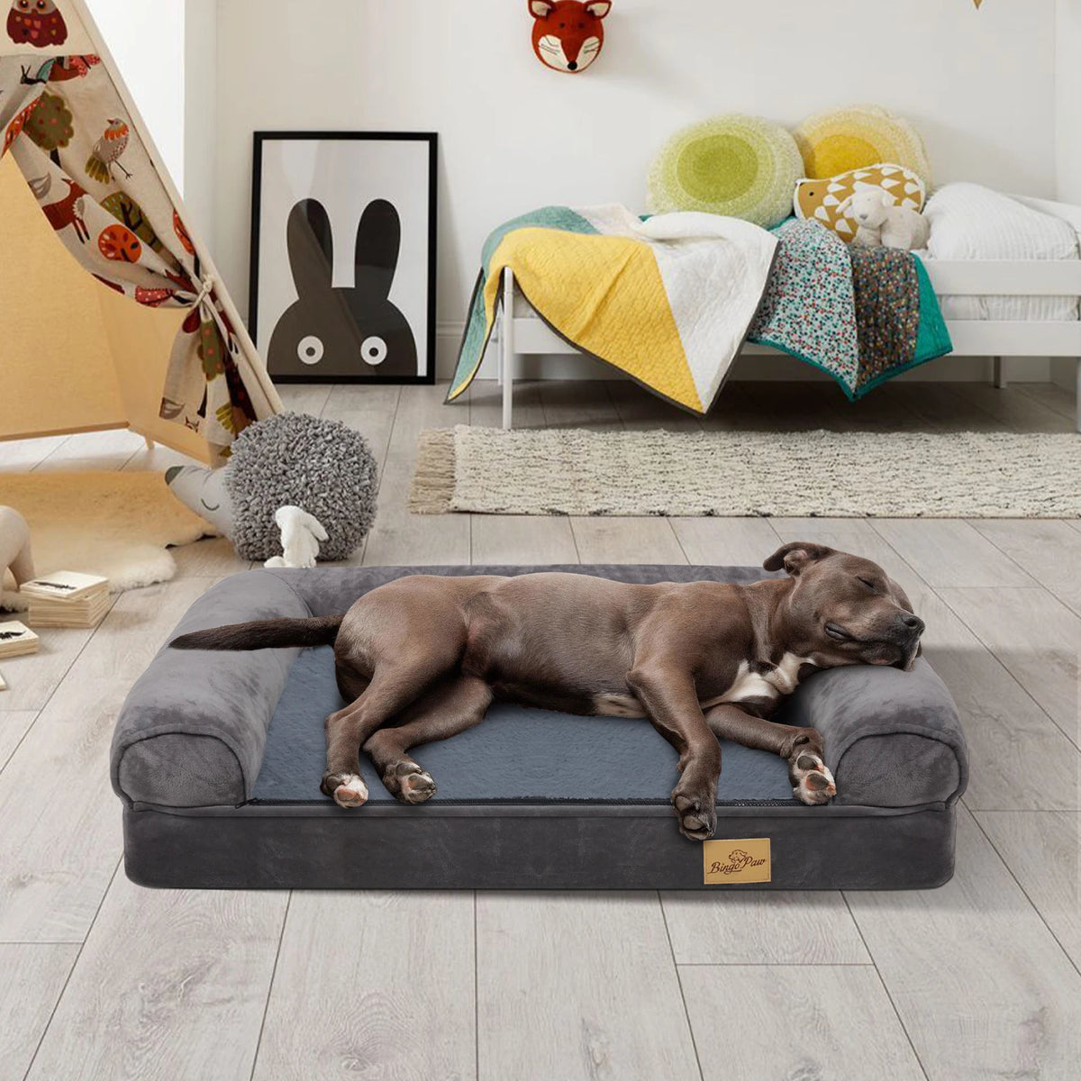 Waterproof Bolster Dog Sofa Bed With Removable Washable Cover