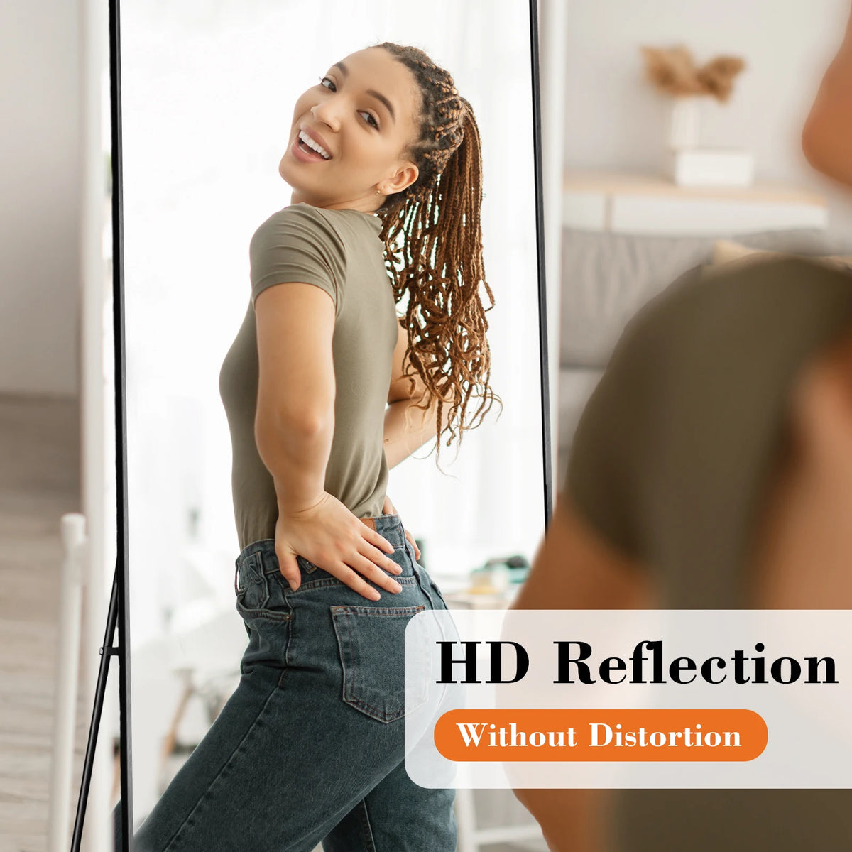 JHK 68"x26" Arched Full Length Mirror with Stand Floor Free Standing Aluminum Frame for Bedroom Bathroom Body Hanging Leaning