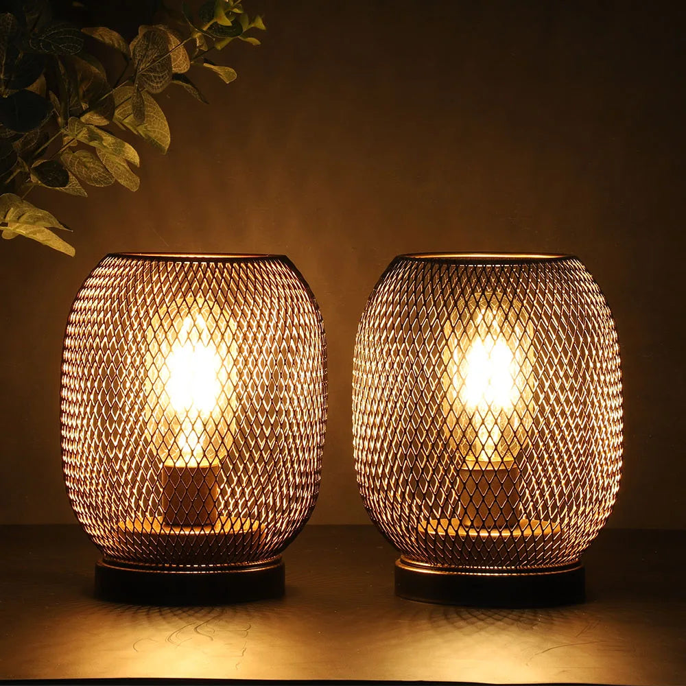 Newimage Metal Cage Cordless Battery Powered LED Lantern