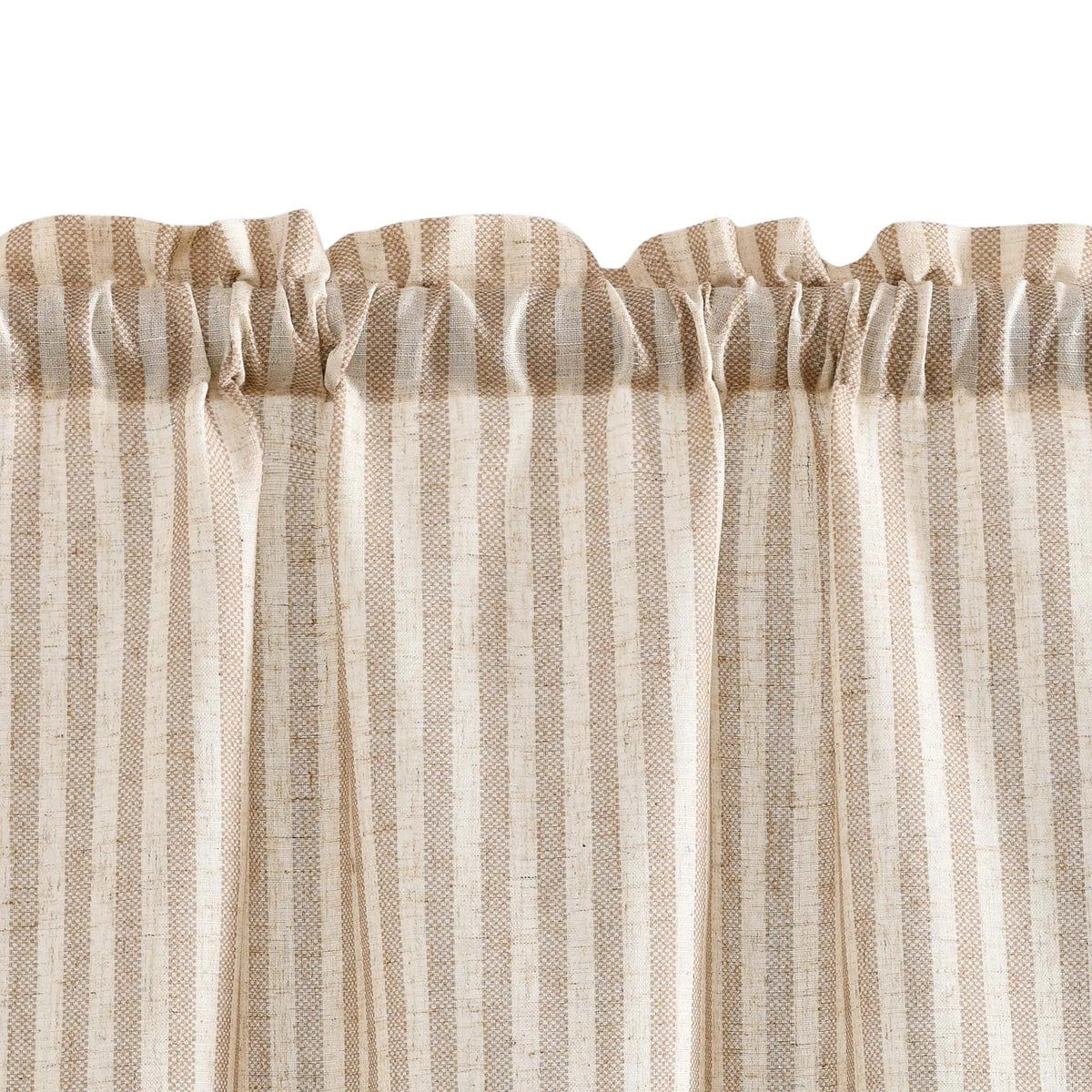 Jinchan Faux Linen Striped Cafe Curtains Rod Pocket Light Filtering