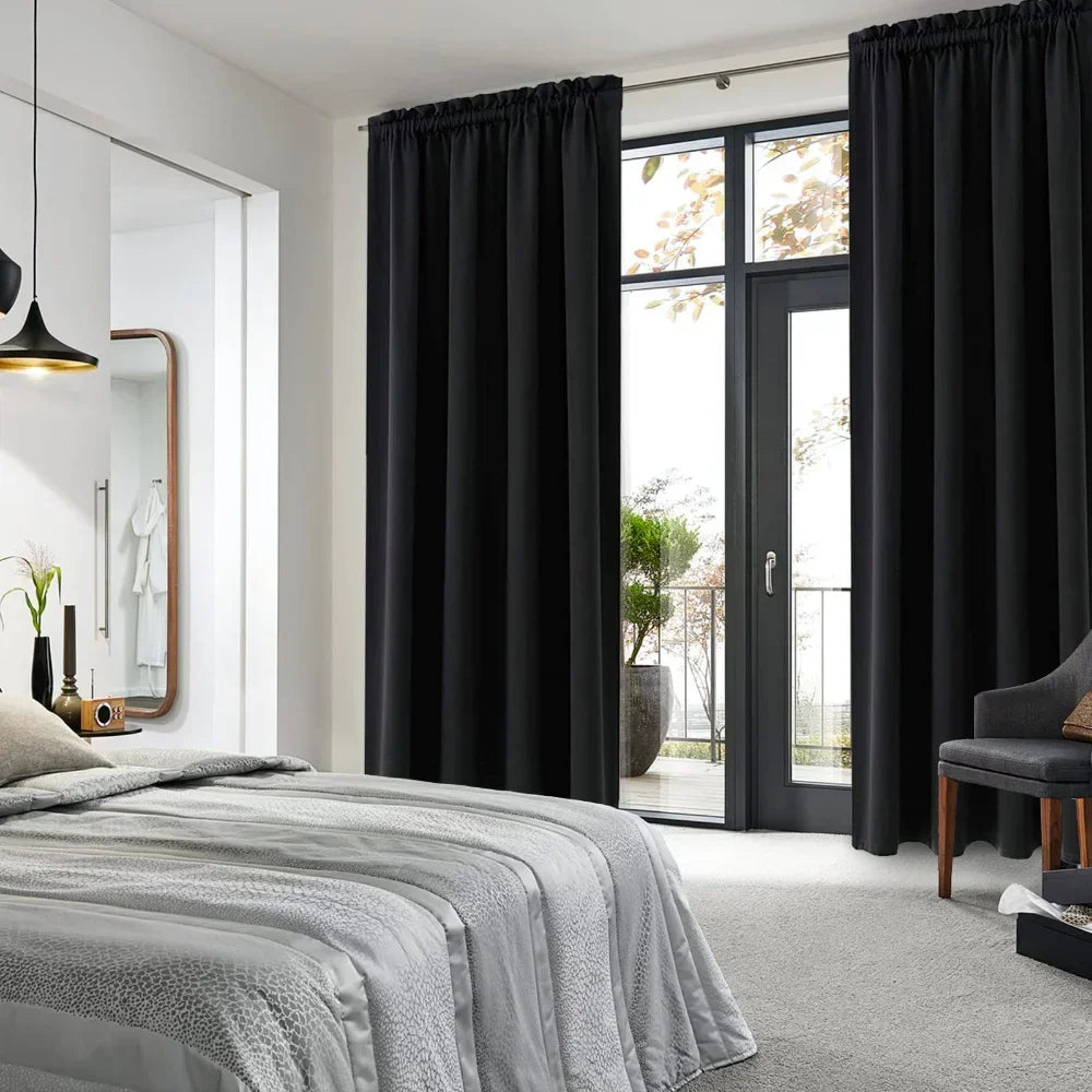 Thermal Insulated Grommet Blackout Curtain Panels For Home